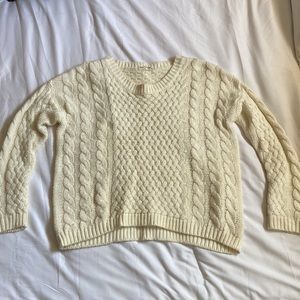 Bear Dance Cream Knit Sweater [M]